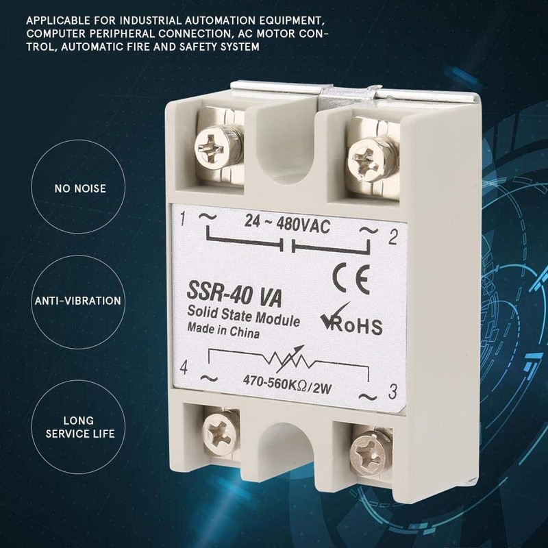 SSR-40VA Load Voltage 24-480V AC 40A Rated Current Regulator Solid