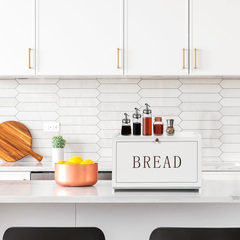 DECOCIAGA Bread Box for Kitchen Countertop, Large Capacity Bread Storage