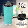 HAUSHOF 24 oz Travel Mug with Handle&Leakproof Lid Stainless Steel