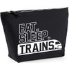 Hippowarehouse Eat Sleep Trains printed make up cosmetic wash bag