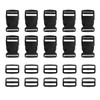 Plastic Buckles Straps, 10 Set 1 Inch Dual Adjustable Quick