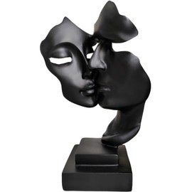 PIGPIGFLY Double Face Black Statue, Decorative Figures, Decorative Living Room, Home Store Decoration, Modern Abstract Art Sculptures Decoration, Office Decorations, Polyresin, Gift