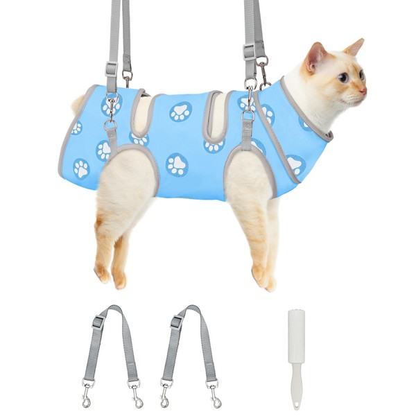 Supet Cat Grooming Hammock, Soft Fabric Nail Clipper Hammock, Self-Adhesive