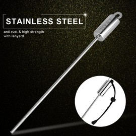 Diving Pointer Stick, Diving Stick Diving Point Rod Colorful Stainless Steel Diving Noise Maker with Lanyard for Diving Sport(Black)