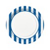 Unique Party 38015 - 23cm Royal Blue Striped Party Plates,