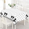 3Pcs Black Bow Tablecloths Disposable Rectangle Waterproof Table Cover Bow