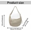 Fashion Plain Color Nylon Crossbody Bag For Women, Slouchy Dumpling