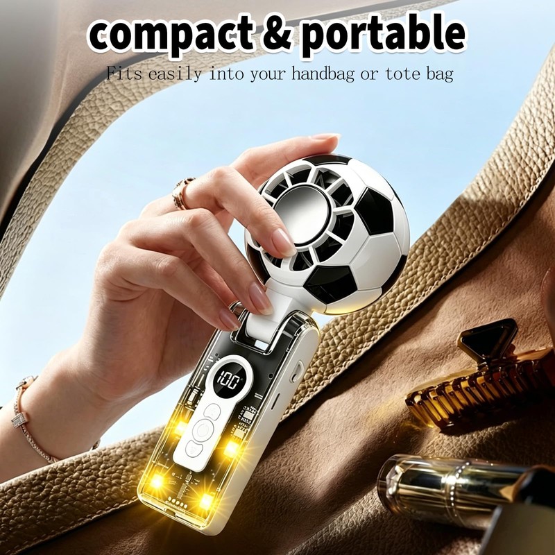 2026 World Cup Handheld Fan-Portable Handheld Turbo Fan with Ice
