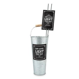 Weddingstar Wedding Sparkler Send-Off Kit with 3 Galvanized Tin Buckets | 6 Stickers and 60 Tags - Let Love Light The Way