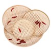 100% Handwoven Flat Wicker Round Fruit Basket Woven Food Storage