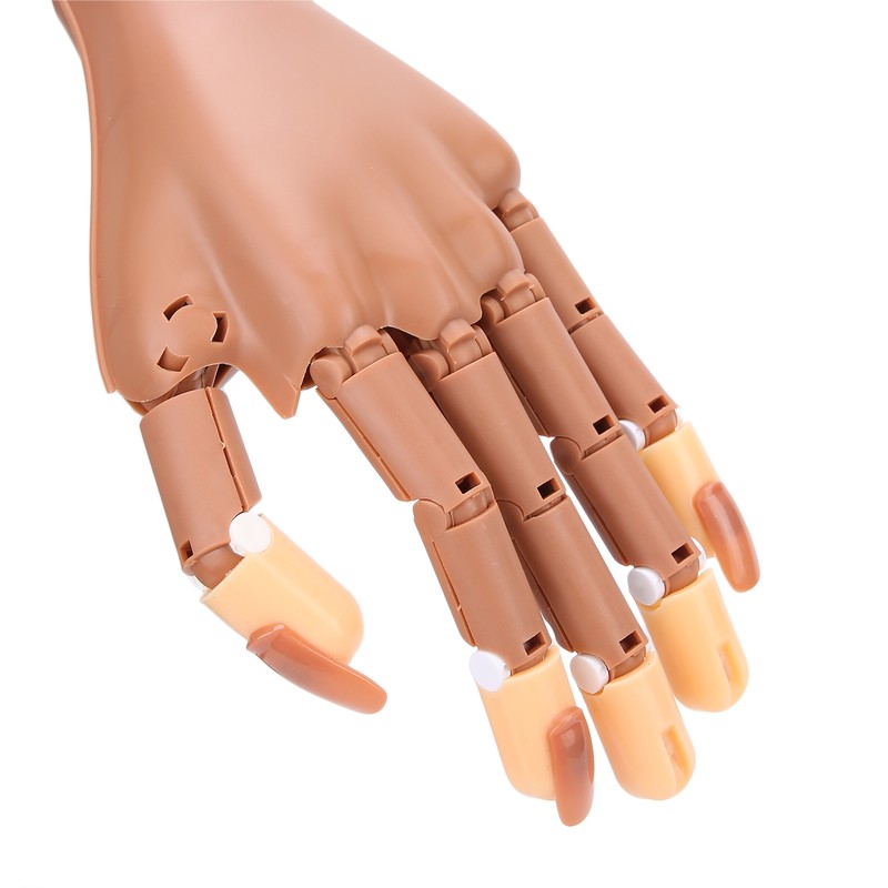 Flexible Movable False Fake Hands Nail Art Manicure Practice Hand