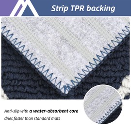 COSY HOMEER 19.5x31.5 Inch Kitchen Rug Mat, Soft Absorbent Runner Rugs for Kitchen Front of Sink, Non Slip Washable Kitchen Mat for Floor, Blue