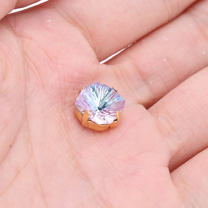 10Pcs Sewing Claw Diamond Fat Square Glass High Top Clothing