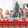 Pack of 2 Christmas Tablecloth, Rectangle Christmas Waterproof Tablecloth for