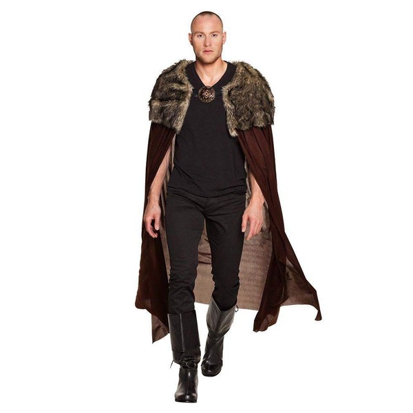 Boland 71015 Hunting Cloak, Brown, Cape, Surplice, Medieval, Knight, Costume, Theme Party, Theme Party, Carnival