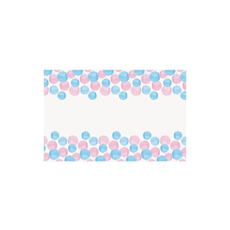 Unique 76083 Gender Reveal Plastic Table Cover, 54" x 84"
