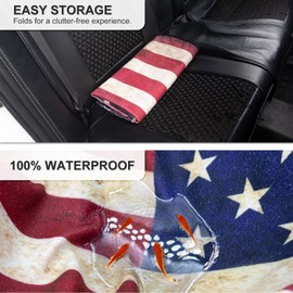 DECKALY Waterproof Sweating Car Seat Cover for Post Gym Workout, Running, Swimming, Beach and Hiking, Universal Fit Non-Slip Bucket Seat Protector for Cars SUV Trucks, Machine Washable (Flag)