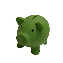 Piggy Bank PVC Soft Body Vibrant Colour Novelty Money Box with Lid Lightweight and Durable Olive Green