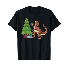 Funny T-Rex Christmas Tree Topper Dinosaur Lover Costume T-Shirt