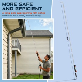SEPLY 9 Pack Pressure Washer Extension Wand, Stainless Steel Power Washer Lance Kit with 6 Spray Nozzle Tips, 30°, 90° & 120° Curved Rods, 1/4" Quick Connect, 4000 PSI for Gutter Cleaning