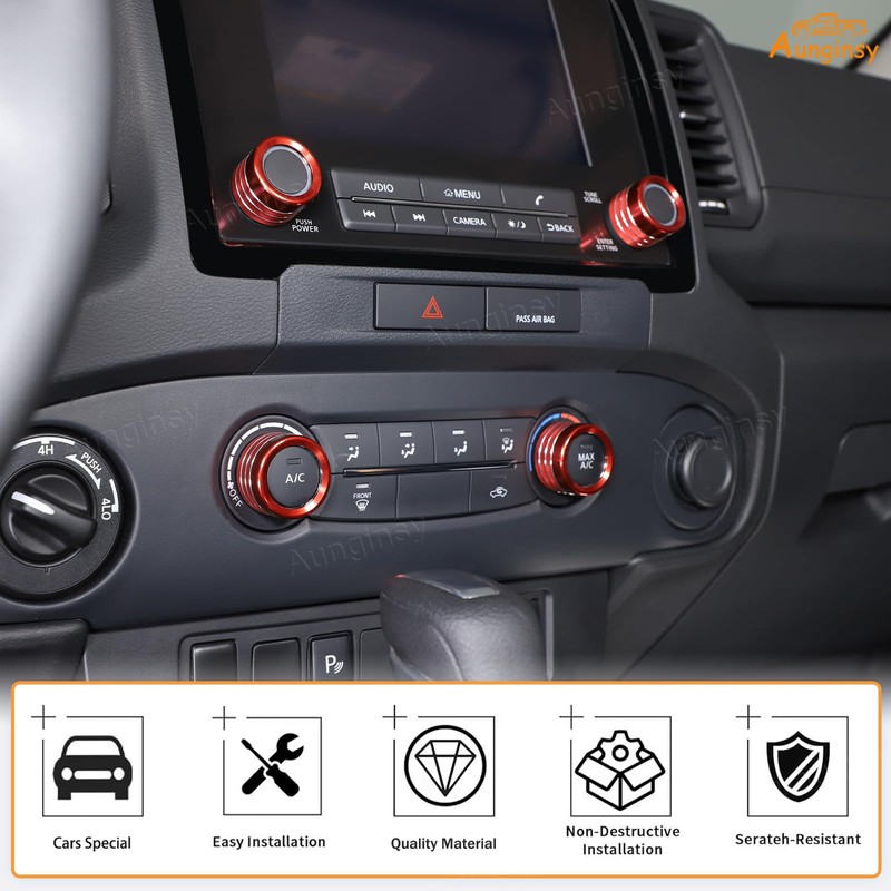 Aunginsy Center Console Air Conditioner Volume Knob Button Circle Cover