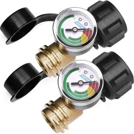 Propane Tank Gauge Level Indicator & Leak Detector ‚Äì Fits 5lb to 40lb Tanks with Type 1 Connection (Set of 2), Universal for BBQ, RV, Heater & More:_2 Pack