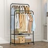 SUOERNUO Clothes Rack with Wheels Garment Rack for Hanging Heavy-Duty