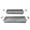 AuldHome Design Galvanized Farmhouse Trays (Set of 2, Small &
