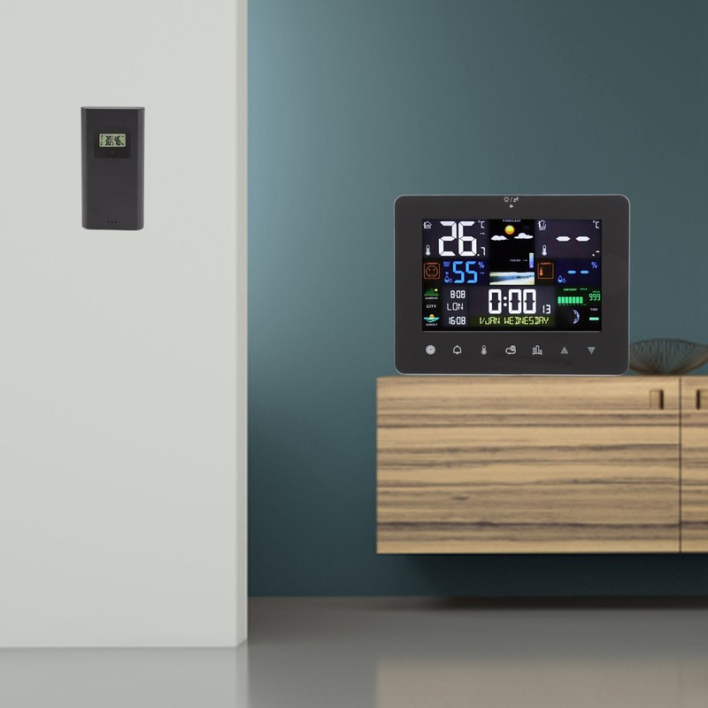 Weather Clock Humidity Temperature Sensor Meter Thermometer for Home Office