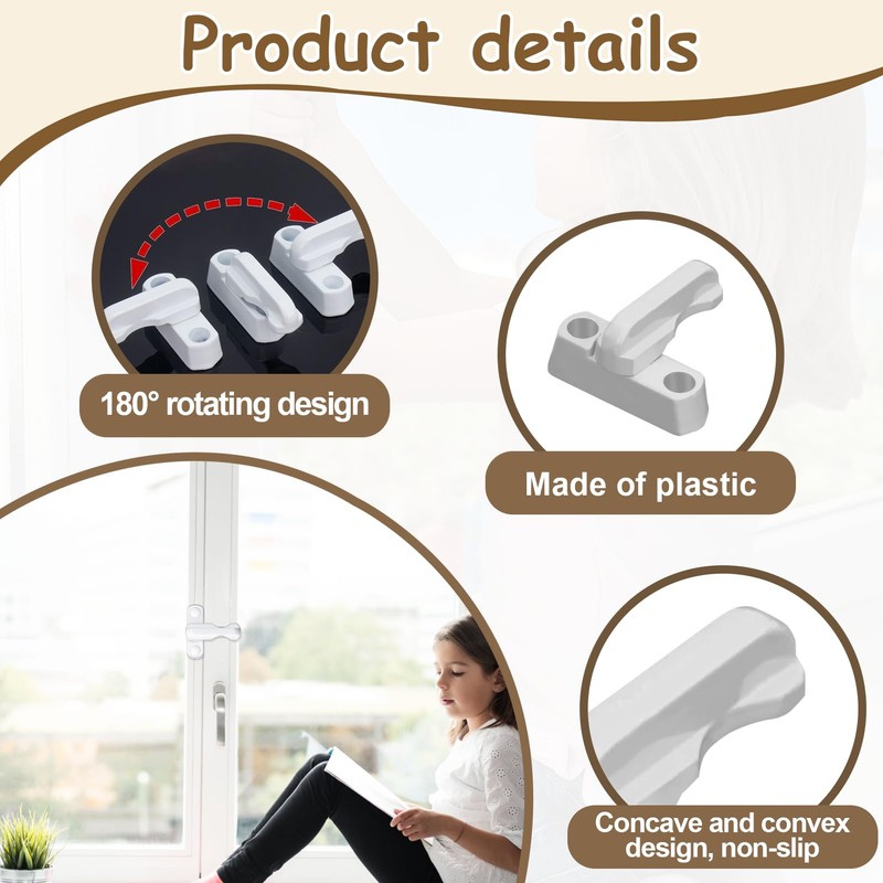 Girihe 6 Pcs Sash Jammers for UPVC Doors, Window Lock