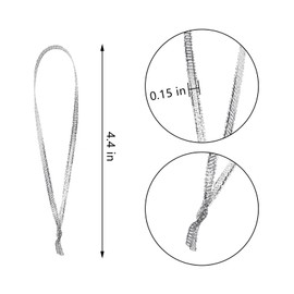 100 Pcs Christmas Ornament Ribbon, Silver Ribbon Ornament Hangers, Thin Ribbon for Ornaments, Hand Tied Ornament Ribbon Loops