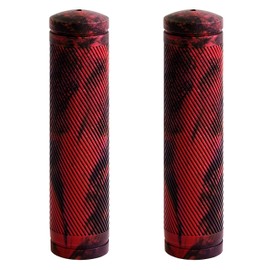 BW MTB Bike Grips – Comfortable and Grippy 130mm Bicycle Handlebar Grips – Red/Black