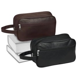 NIAWEA 2pzs Neceser Hombre, Neceser de Viaje con Manija, Neceser Piel para Hombre y Mujer, Organizador de Viaje de Baño con Cremallera Suave, Multifun