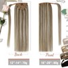 Easyouth Ponytail Extension Real Hair, Colour Ash Brown Mix Platinum