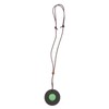 Volcanic Lava Energy Stone Pendant Green Core Promote Circulation Adjustable