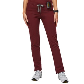 FIGS YOLA Skinny Scrub Pants for Women – Burgundy, S