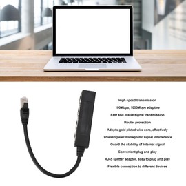 1 to 4 Ethernet Splitter, 100Mbps 1000Mbps High Speed RJ45 Computer Network Splitter, Long Distance Connection, Dual Computer Sharing, Internet Splitter
