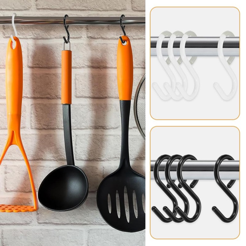 YACHUN S-Shaped Hooks, Bendable Tips, 2.4 inches (6 cm) Small