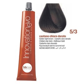 Bbcos Hair Pro Innovation Evo Permanent Hair Color Cream, Long Lasting Innovative Formula With Linseed & Argan Oil Hair Cream (5/3, Golden Light Brown)