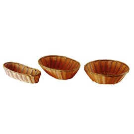 Update International (BB-97) 9 1/2" x 7" Oval Natural Color Woven Basket