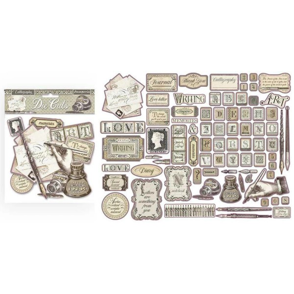 STAMPERIA CALLIGRAPHY Collection Paper Crafting DIE CUTS 76 PCS STAMPERIA