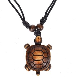 EXINOX Sea Turtle Pendant Necklace Ethnic Style Lucky Longevity Pendant Necklace: Man Woman:, Cuerda Resina
