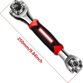 Breezliy 8 in 1 Universal Wrench, Socket Wrench, 360° Rotation, Stainless Steel, Multi-functional Spline Socket, Universal Socket, Wrench Included, Universal Socket, Fits 0.3 - 0.7 inches (8 - 19 mm),