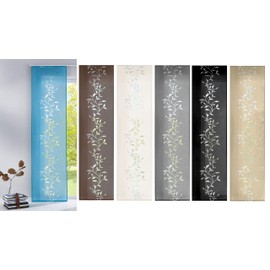 Curtain Box Modern Panel Curtain Room Divider Sliding Curtain Tendril Made of High-Quality Burnout Fabric with Panel Carrier 85611