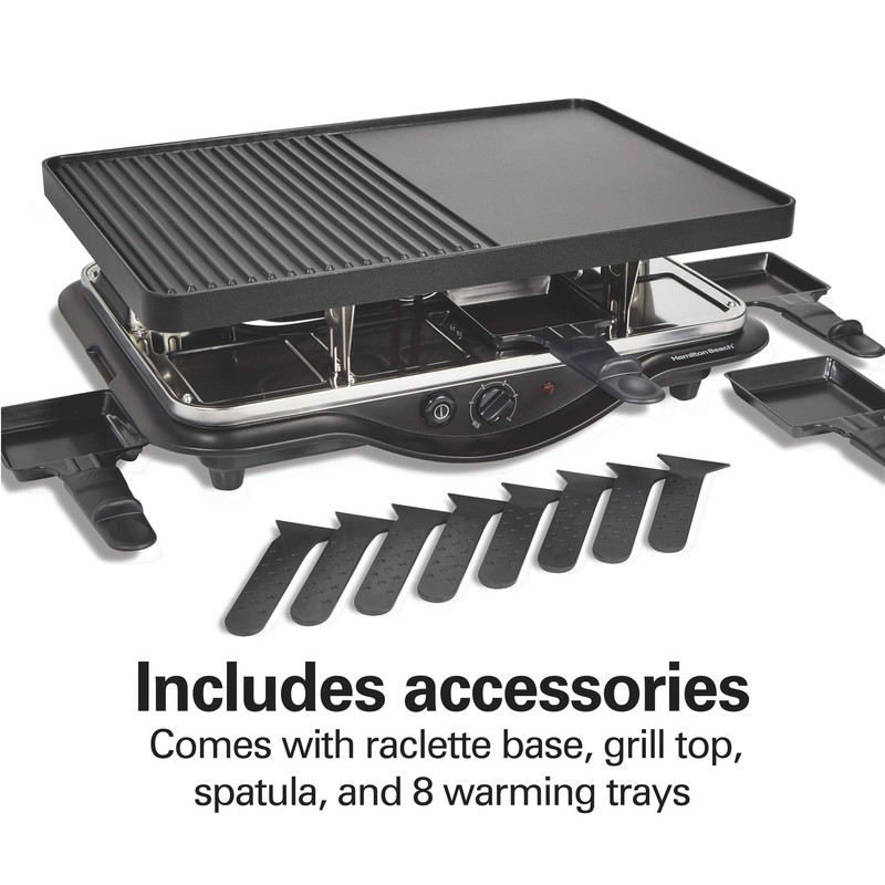 Hamilton Beach Electric Indoor Raclette Table Grill, 200 sq. in.