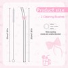 6 Pcs Glass Straws Shatter Resistant with Cute Pink Bow,