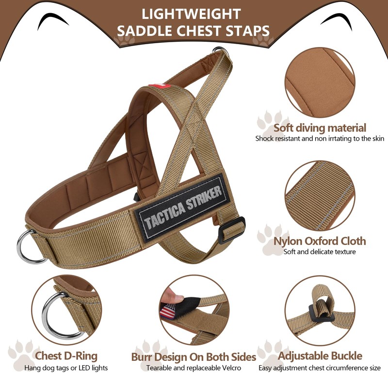 No Pull Dog Harness, Adjustable Reflective Escape Proof Dog Harness