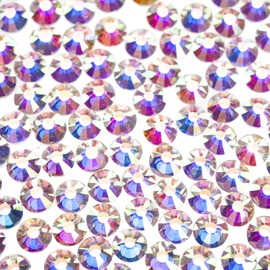 DIAO79NI Rhinestones 1440pcs SS8 Glass Nail Art Crystal AB Color Flatback Gemstones for Crafts Nails Makeup Bags and Shoes Decoration（SS8, AB Color）