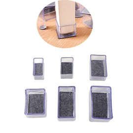 Pack of 20 Chair Leg Caps, Protective Caps for Chair Legs, Chair Leg Protectors, Felt Gliders for Chairs, to Prevent Scratches on Floors, for Hardwood Floors, Tiles and Laminate Floors, Rectangular,