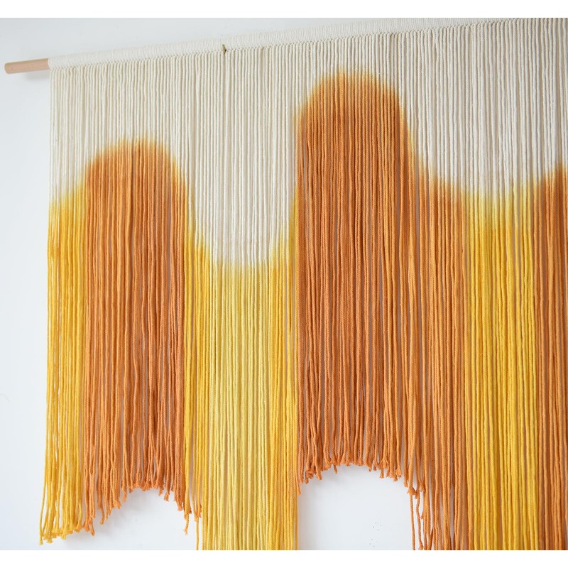 IOWER Macrame Wall Hanging Yellow Dip-Dyed Large For Living Room